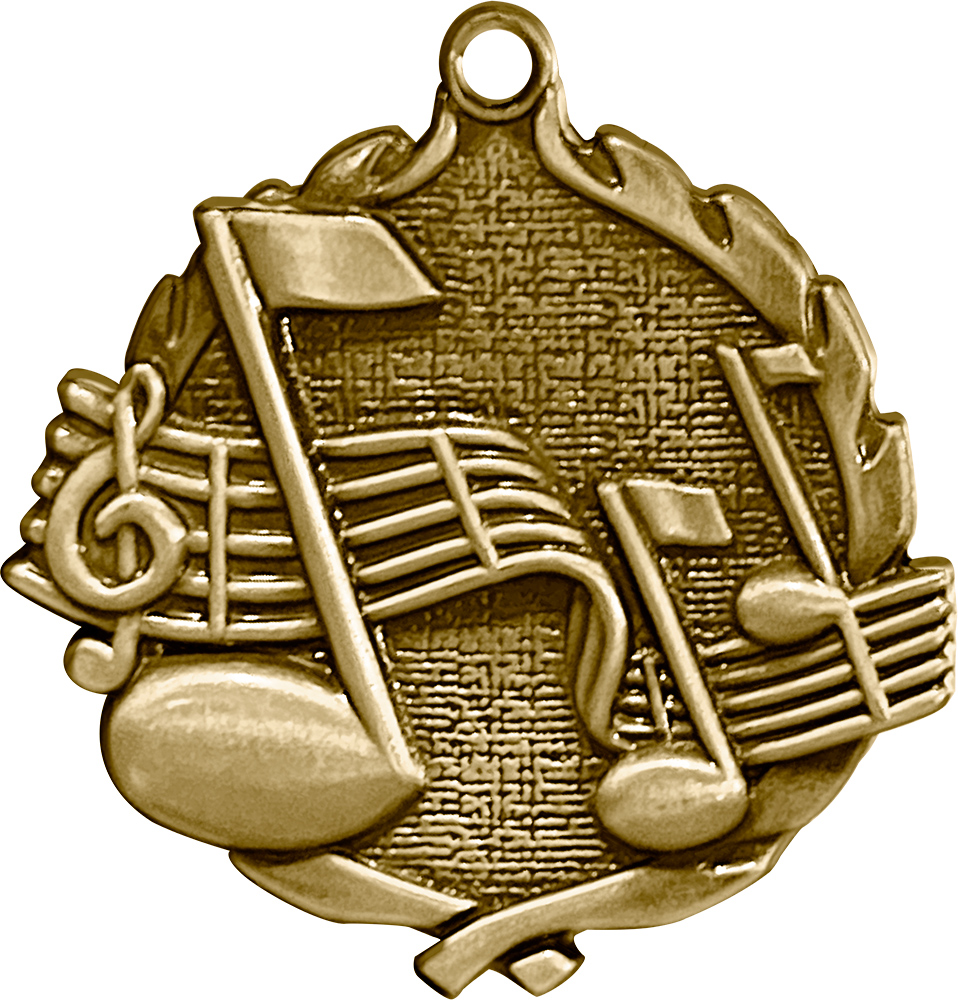 1.75 inch Music Wreath Medal