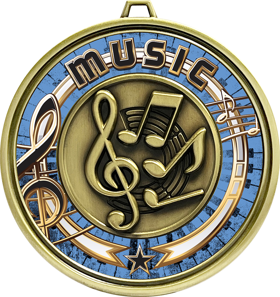 3 inch Eclipse Insert Medal - Music