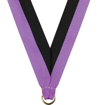 7/8 x 30 in. Light Purple & Black Neck Ribbon