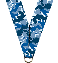 7/8 x 30 in. Blue Camouflage Neck Ribbon