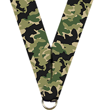 7/8 x 30 in. Green Camouflage Neck Ribbon