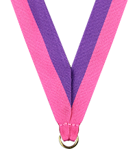 7/8 x 30 in. Pink & Purple Neck Ribbon
