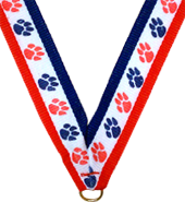 7/8 x 30 in. Paw Neck Ribbon