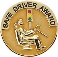 Safe Driver Award Enameled Round Pin