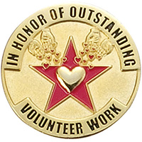 Outstanding Volunteer Enameled Round Pin