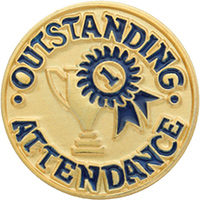 Outstanding Attendance Enameled Pin