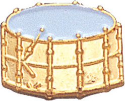 Drum Enameled Gold Pin