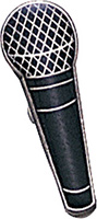 Microphone Enameled Silver Pin