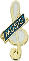 Music G Clef Enameled Pin