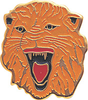 Lion Enameled Mascot Pin
