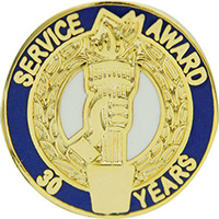 30 Years Service Award Enameled Round Pin