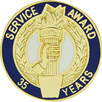 35 Years Service Award Enameled Round Pin