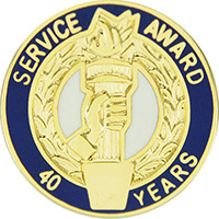 40 Years Service Award Enameled Round Pin