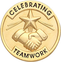Celebrating Teamwork Enameled Round Pin