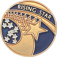 Rising Star Enameled Round Pin