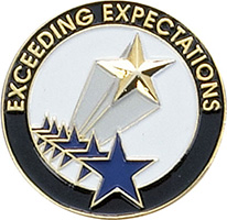 Exceeding Expectations Enameled Round Pin