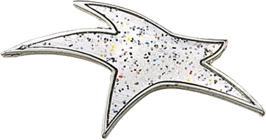 Silver Sparkle Modern Star Pin