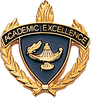 Academic Excellence 3D Enameled Scholastic Pin