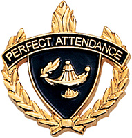 Perfect Attendance 3D Enameled Scholastic Pin