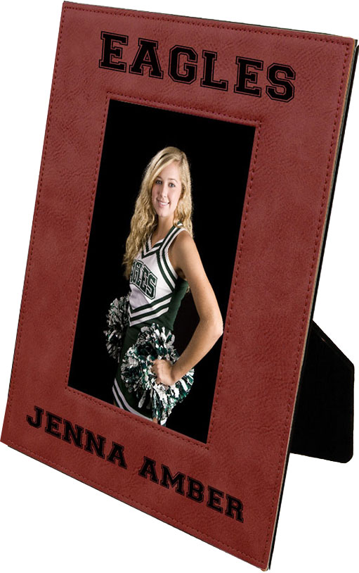6.75 x 8.75 Rose Laserable Leatherette Picture Frame