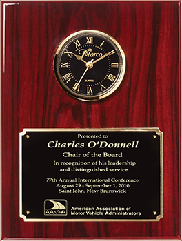 Rosewood Stained Piano Finish Clock Plaque