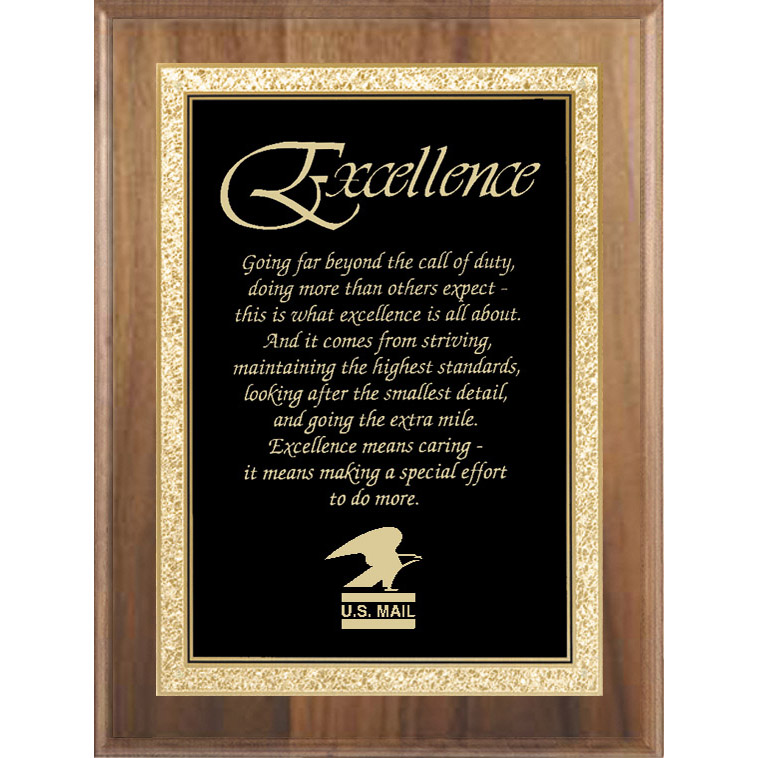 American Walnut Plaques with Solid Brass Black Plate - 7 x 9