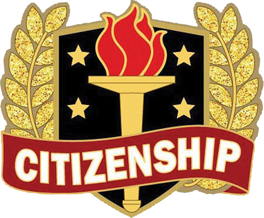 Wreath & Torch Scholastic Enamel Pin- Citizenship