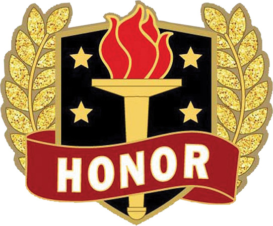 Wreath & Torch Scholastic Enamel Pin- Honor