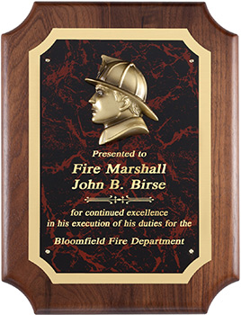 Tribute Plaque with Fireman Profile Casting