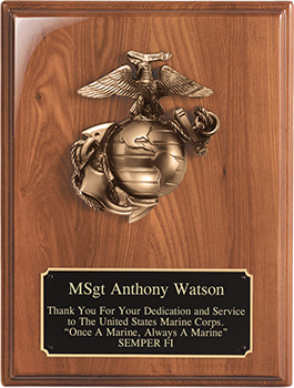 9 x 12 American Tribute Walnut Plaque - Marines