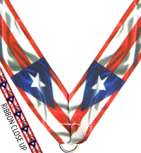 7/8 x 30 in. Puerto Rican Flag Sublimated Neck Ribbon
