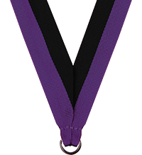 7/8 x 30 in. Purple & Black Neck Ribbon
