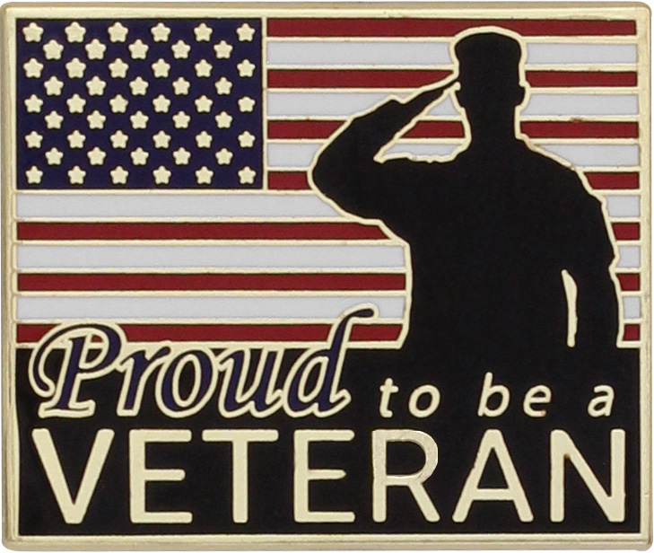 Proud to be a Veteran American Flag Pin