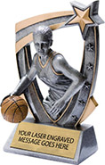 Basketball Female 5 Star 3D Resin Trophy