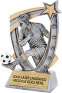 Soccer Male 5 Star 3D Resin Trophy