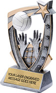 Volleyball 5 Star 3D Resin Trophy