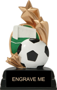 Soccer Shooting Star Resin Trophy