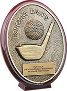 Longest Drive Golf Oval Resin Trophy