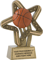 Basketball Stars and Stripes Resin Trophy
