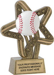 Baseball Stars and Stripes Resin Trophy