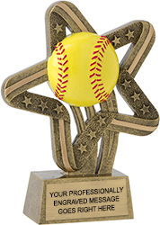 Softball Stars and Stripes Resin Trophy