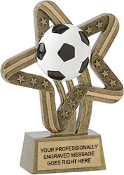 Soccer Stars and Stripes Resin Trophy