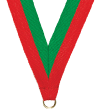 7/8 x 30 in. Red & Green Neck Ribbon