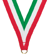 7/8 x 30 in. Red White & Green Neck Ribbon