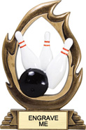 Bowling Flame Color Resin Trophy