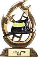 Firefighter Flame Color Resin Trophy