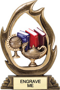 Knowledge Flame Color Resin Trophy