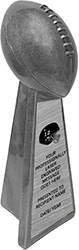 Antique Silver Football Resin Award- 15 inch