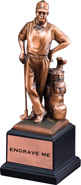 Golf with Bag Bronze Resin - Male