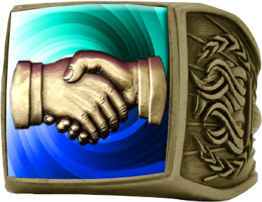 Handshake Full Color Championship Ring- Gold